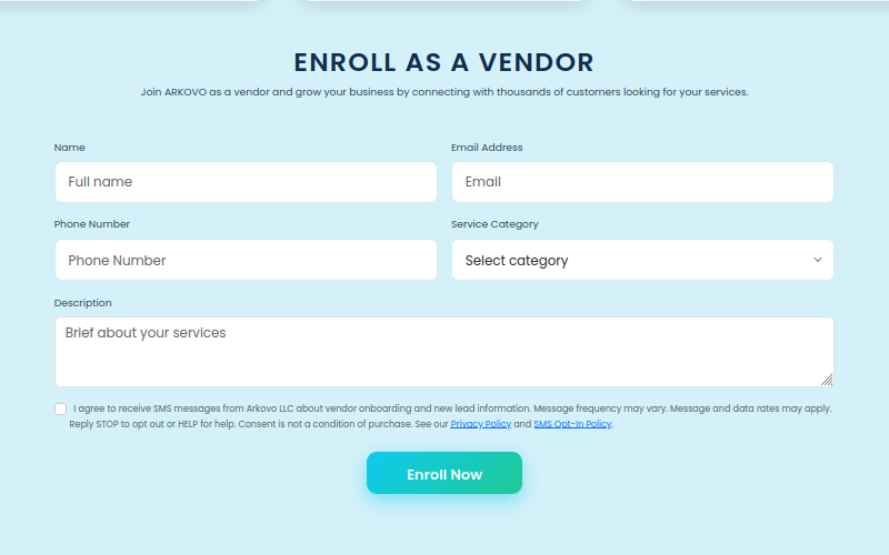 Sign Up Desktop